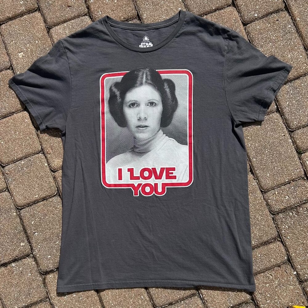 Star Wars Disney Parks Princess Leia I Love You T Shirt Sz M